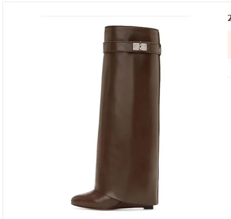 Knee-length Catwalk Fashion Women Boots Plus Size