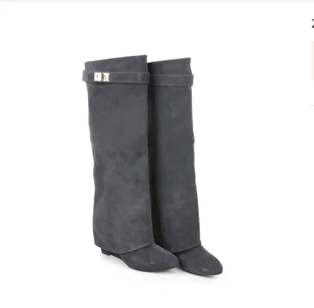 Knee-length Catwalk Fashion Women Boots Plus Size