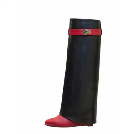 Knee-length Catwalk Fashion Women Boots Plus Size