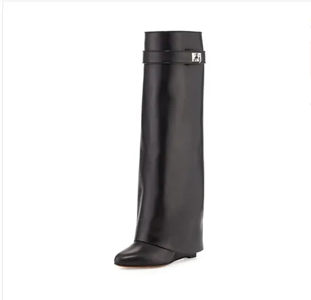 Knee-length Catwalk Fashion Women Boots Plus Size