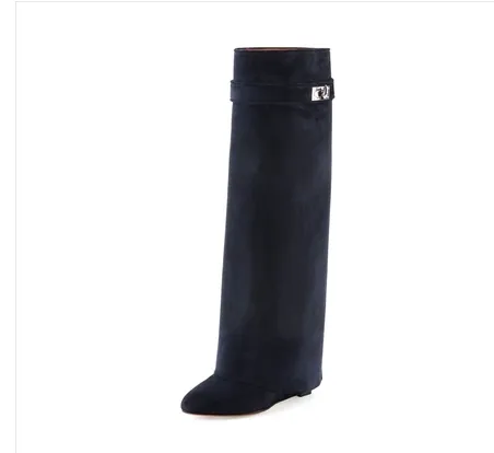 Knee-length Catwalk Fashion Women Boots Plus Size