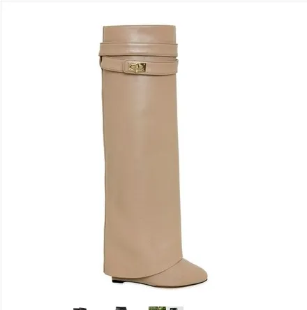 Knee-length Catwalk Fashion Women Boots Plus Size