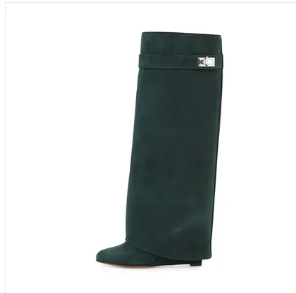 Knee-length Catwalk Fashion Women Boots Plus Size