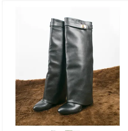 Knee-length Catwalk Fashion Women Boots Plus Size
