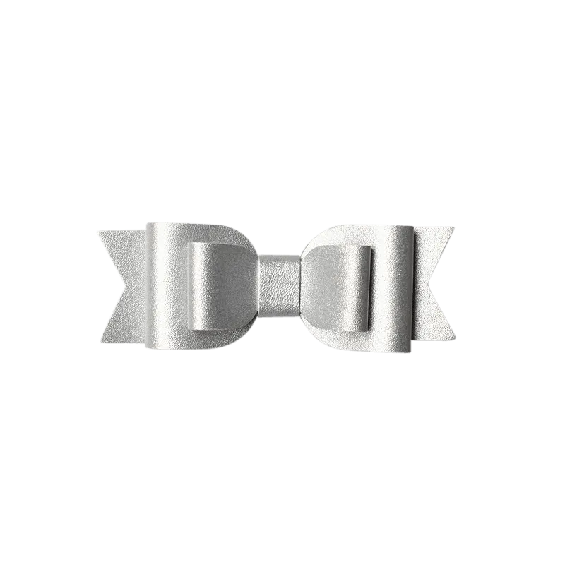 Layered Faux Leather Big Bow Clip