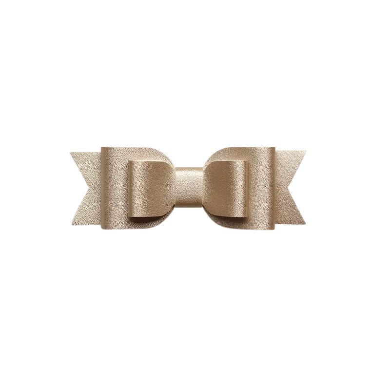 Layered Faux Leather Big Bow Clip