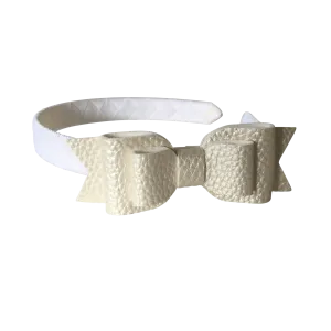 Layered Faux Leather Big Bow Headband