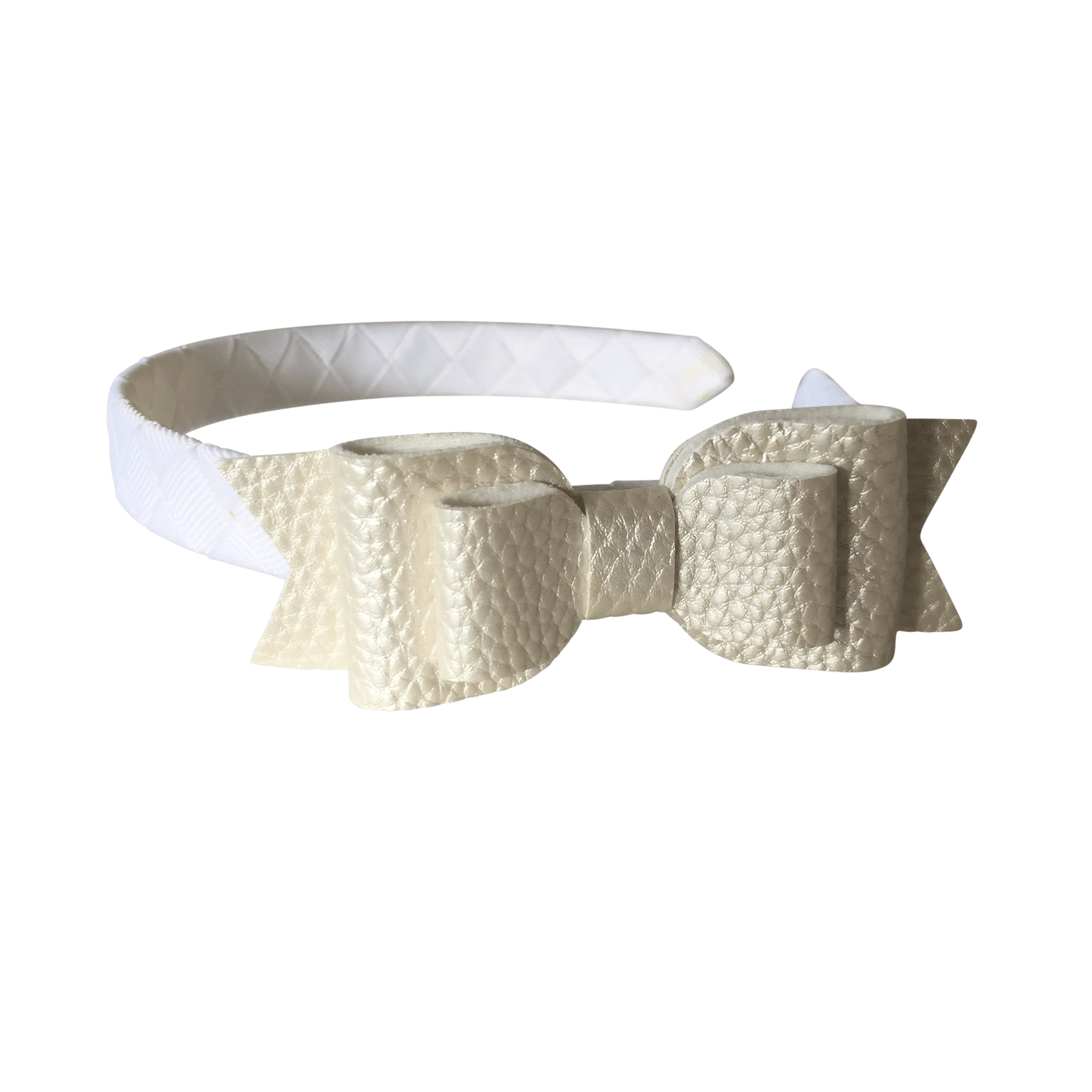 Layered Faux Leather Big Bow Headband