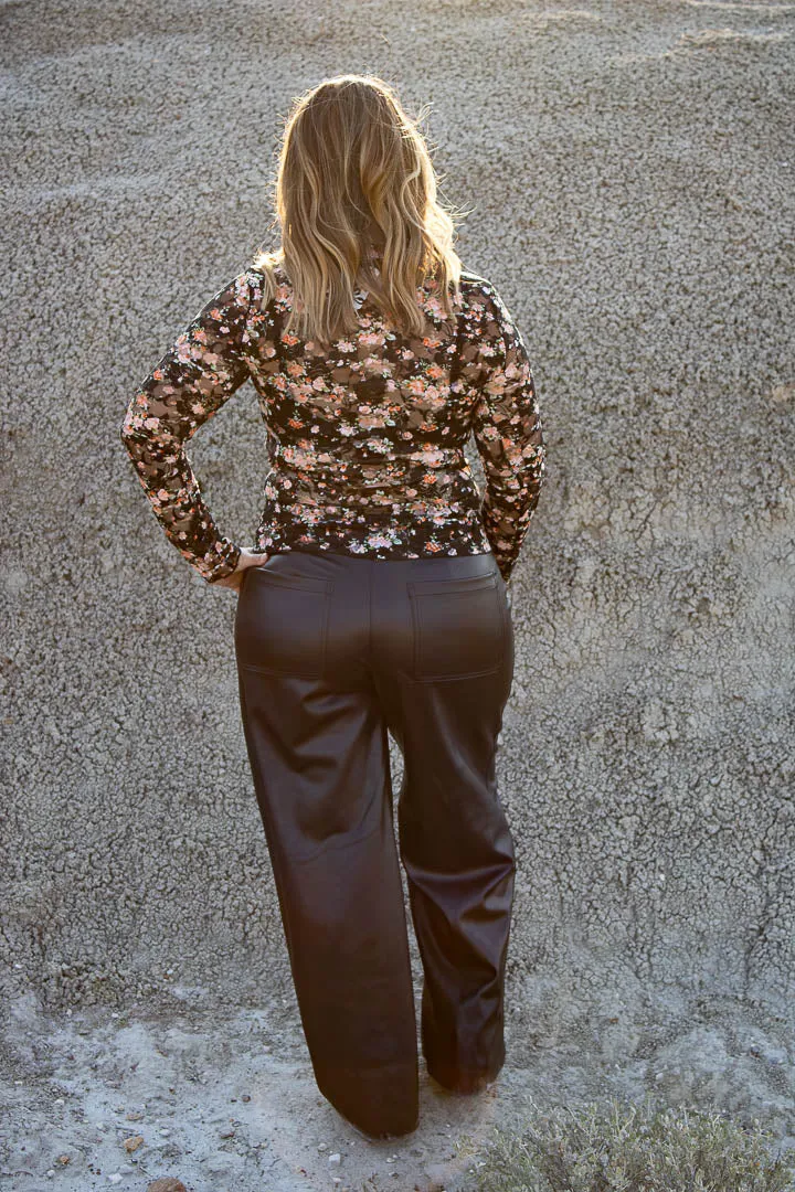Lennon Floral Printed Lace Mesh Top