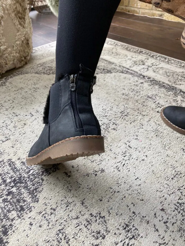 Leopard Back Zipper Booties