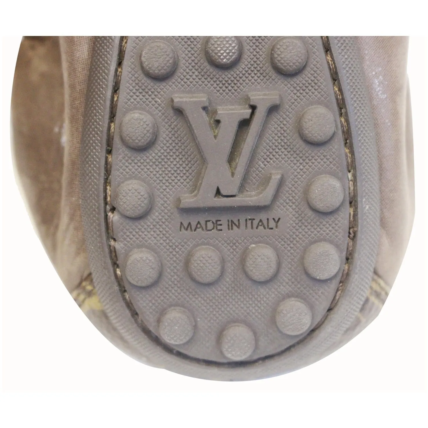 LOUIS VUITTON Lucky Ballerina Monogram Iridescent Leather Flats Brown