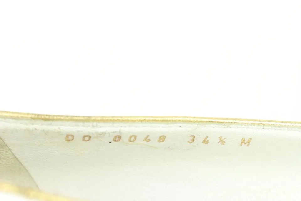 Louis Vuitton Size 34.5 White Multicolor Butterfly Ballerina Flats 46LK34
