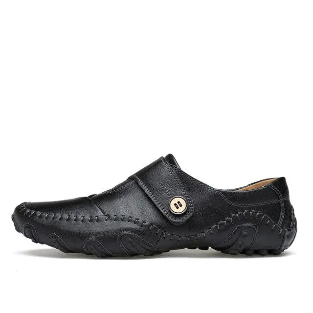Luxury Genuine Leather Casual Shoes Men High Quality Handmade Vintage Loafers Flats Hot Sale 2019 New Fashion Style Big Size