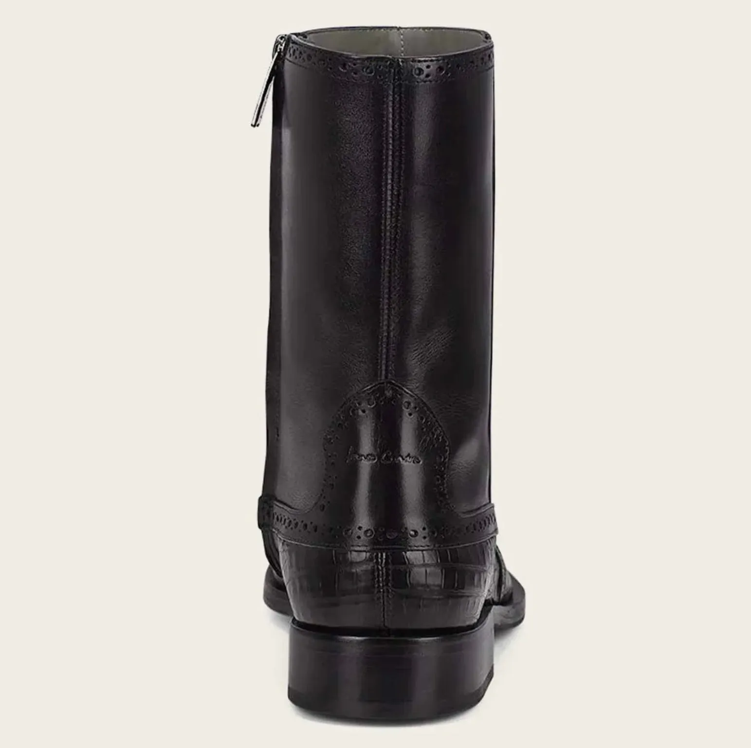Men’s Cuadra Black Caiman Belly Ankle Boots FC656
