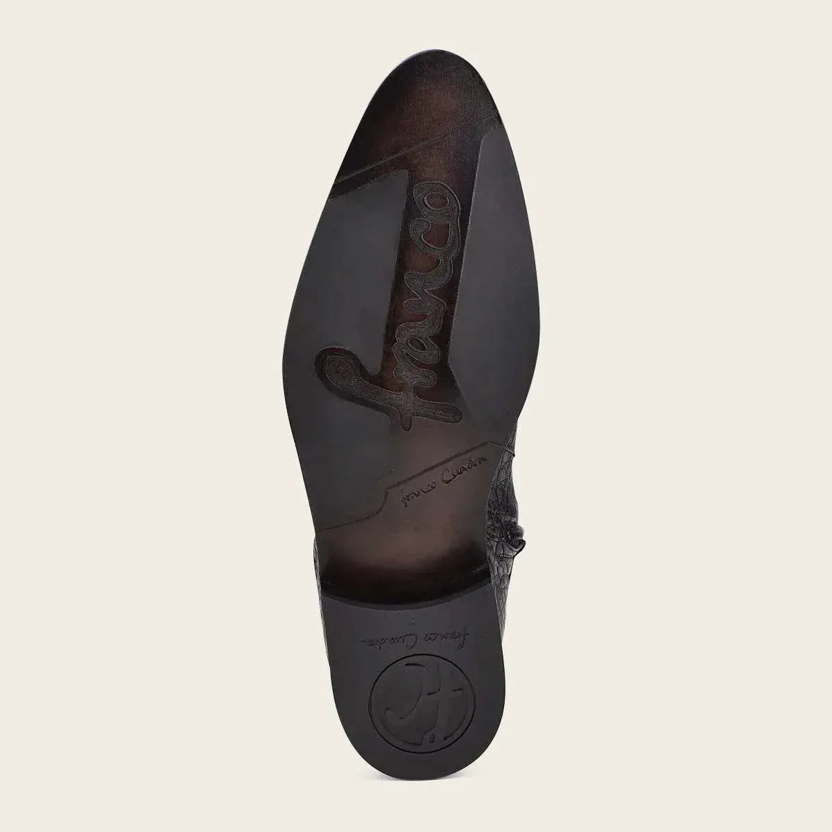 Men’s Cuadra Black Caiman Belly Ankle Boots FC656