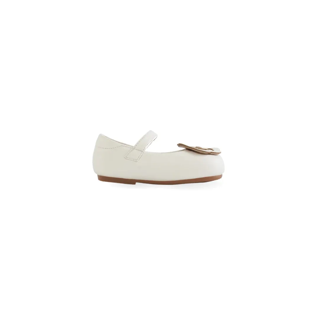 Mini Bloom Ballerina Flats in Hana White