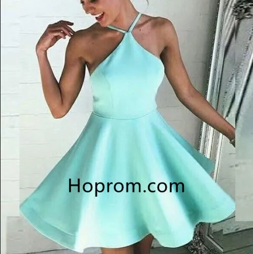 Mint Simeple Homecoming Dress, Open Back Homecoming Dress