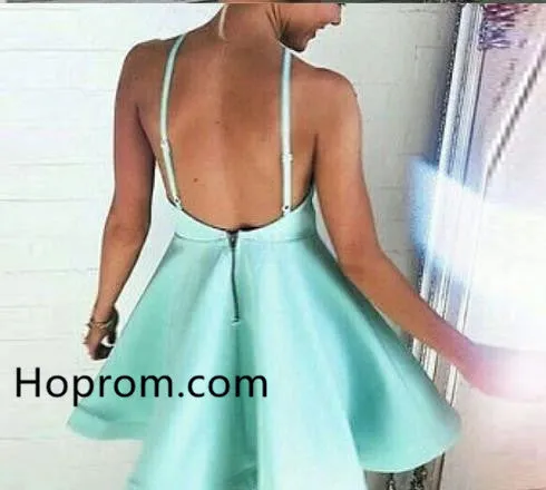 Mint Simeple Homecoming Dress, Open Back Homecoming Dress