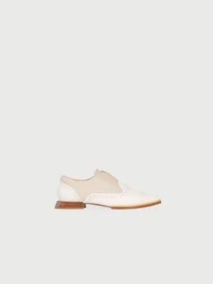 Mixed-Leather Almond Loafers