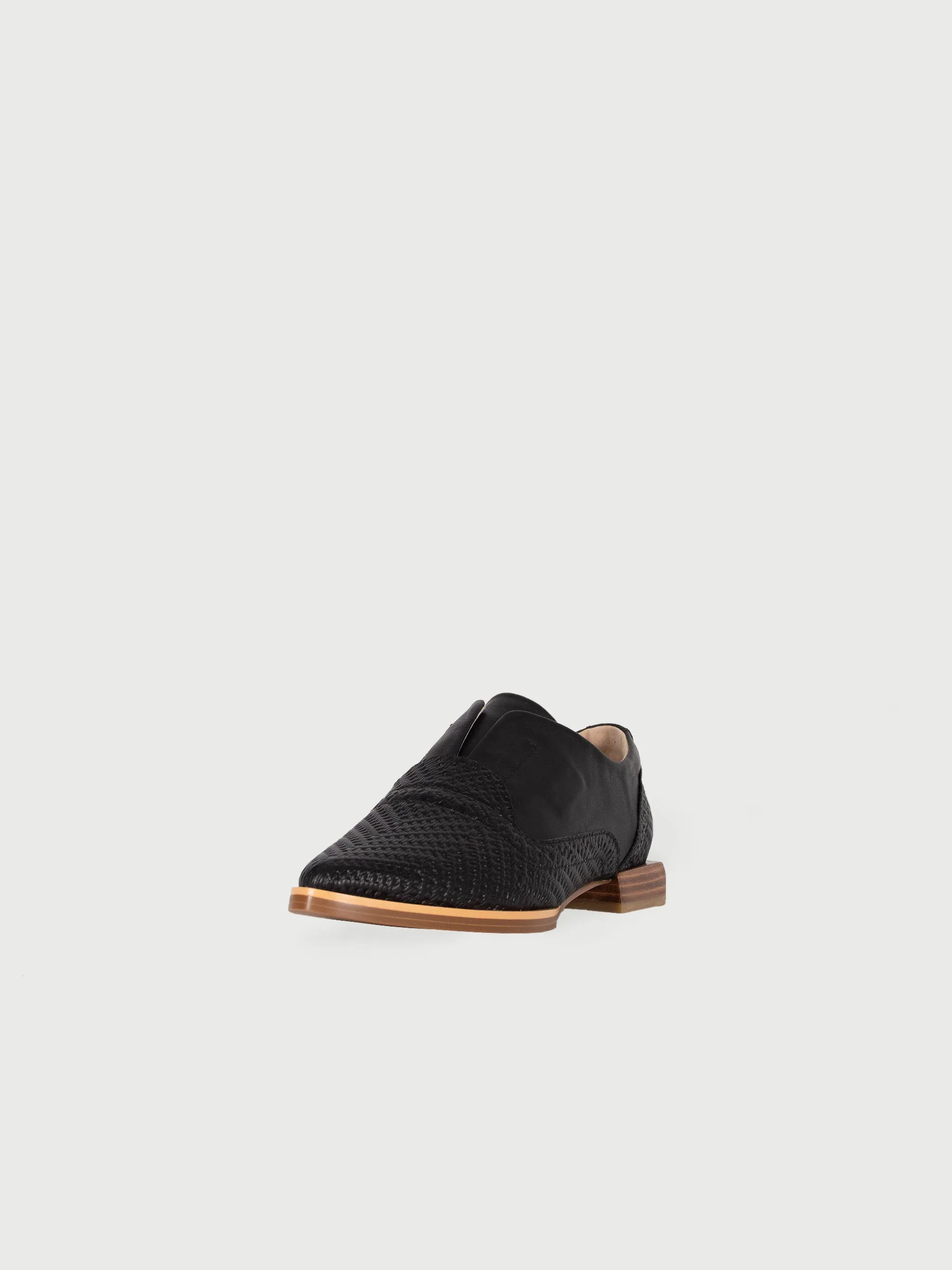 Mixed-Leather Almond Loafers
