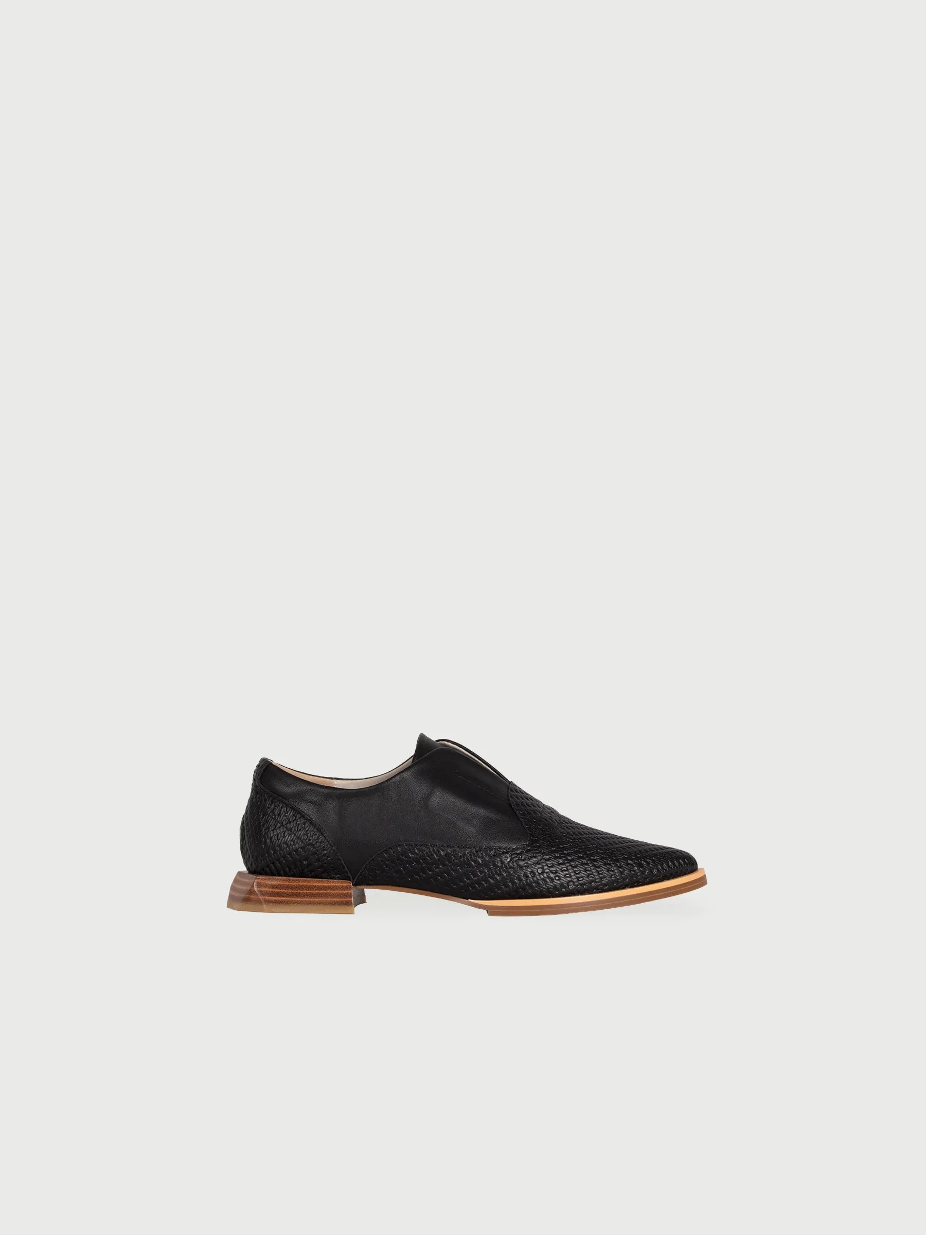 Mixed-Leather Almond Loafers