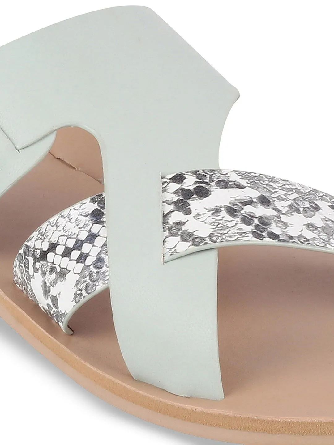 Mochi Embellished Open Toe Flats