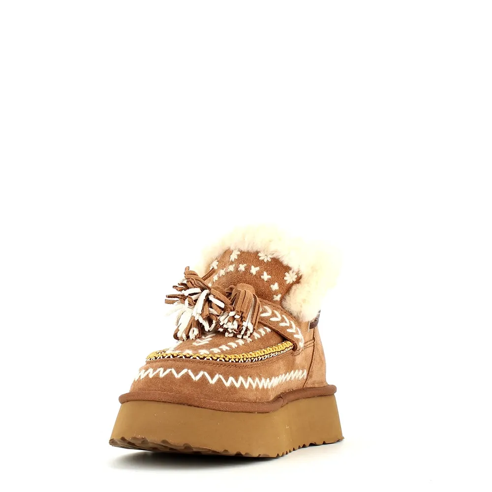 Nan-Ku Couture Embroidered Boot Camel