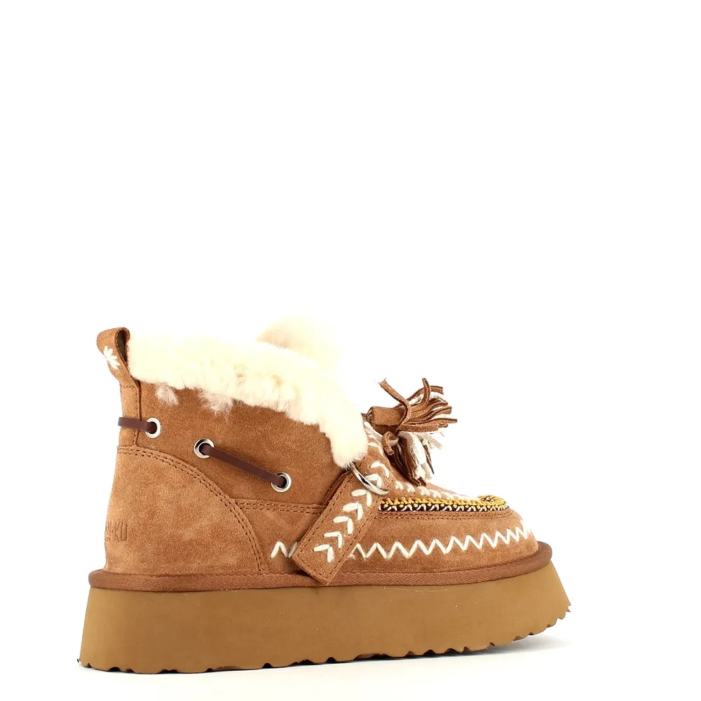 Nan-Ku Couture Embroidered Boot Camel