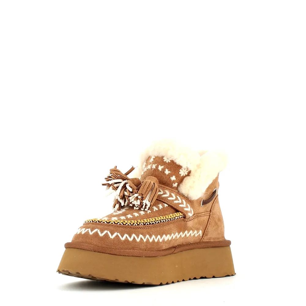 Nan-Ku Couture Embroidered Boot Camel