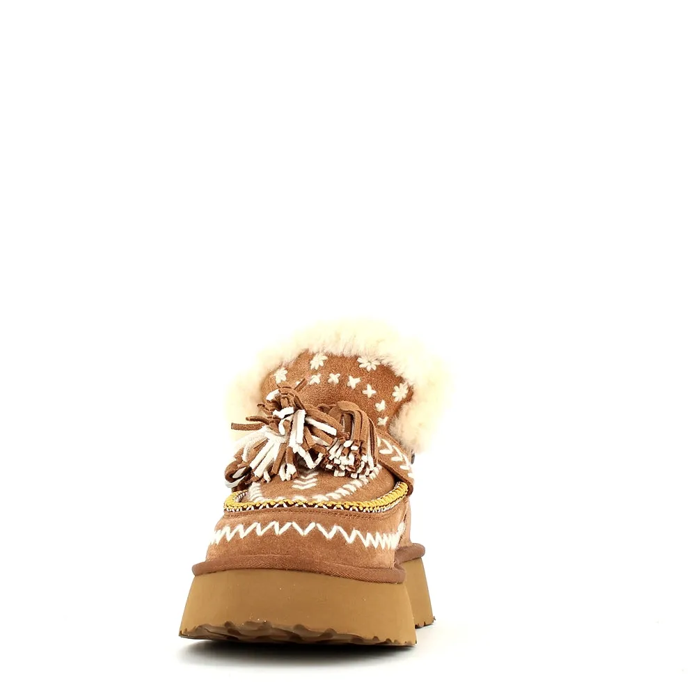 Nan-Ku Couture Embroidered Boot Camel