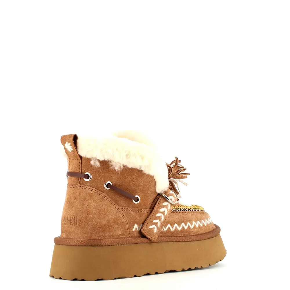 Nan-Ku Couture Embroidered Boot Camel