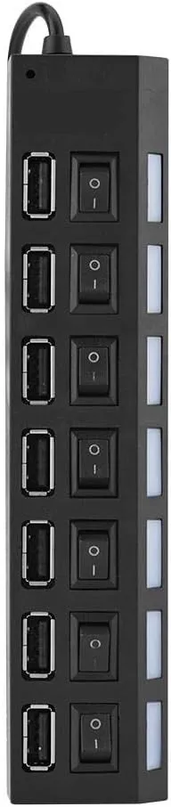 NEW 7 Port USB Hub, 480Mbps 7 Port USB Hub No Conflict Plug & Play 7 Port USB 2.0 Hub, Super Speed 7-Port USB Data Hub, USB Extension for Laptop, PC Computer, for Mouse/Printer/Scanner