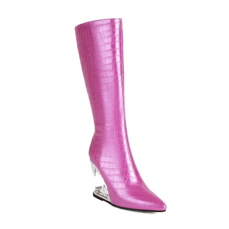 Nicole – Tiger Teeth Women’s Knee High Boots