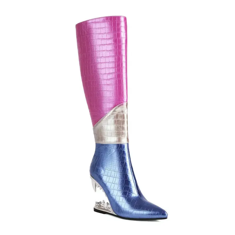 Nicole – Tiger Teeth Women’s Knee High Boots