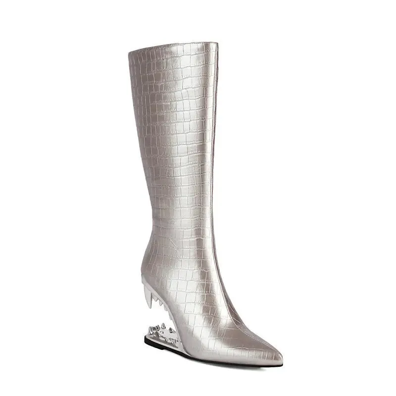 Nicole – Tiger Teeth Women’s Knee High Boots