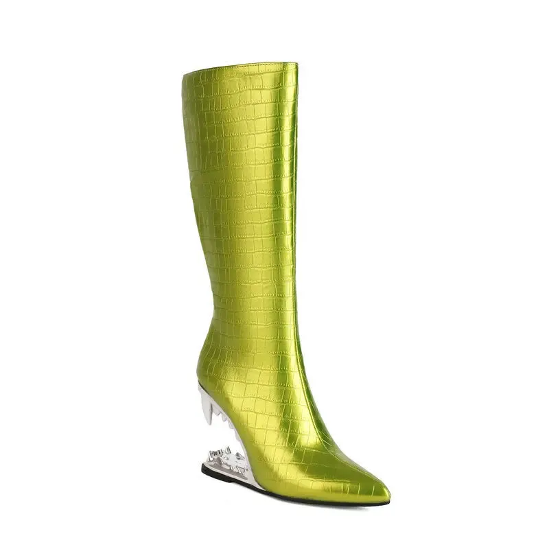Nicole – Tiger Teeth Women’s Knee High Boots