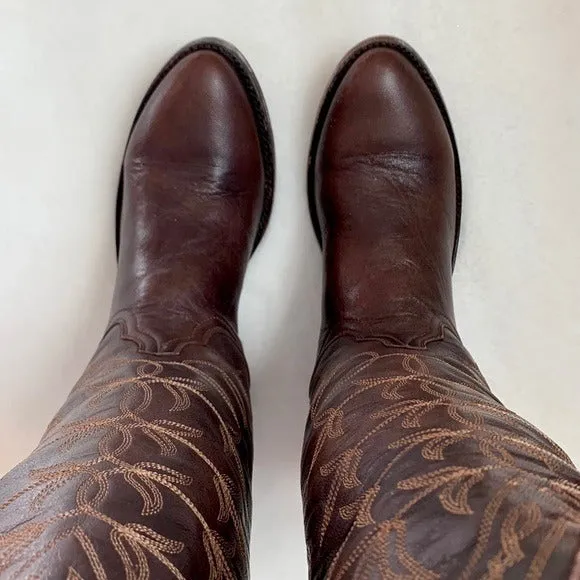 OLD GRINGO Tall Knee High Brown Leather Cowgirl Cowboy Western Riding Boots