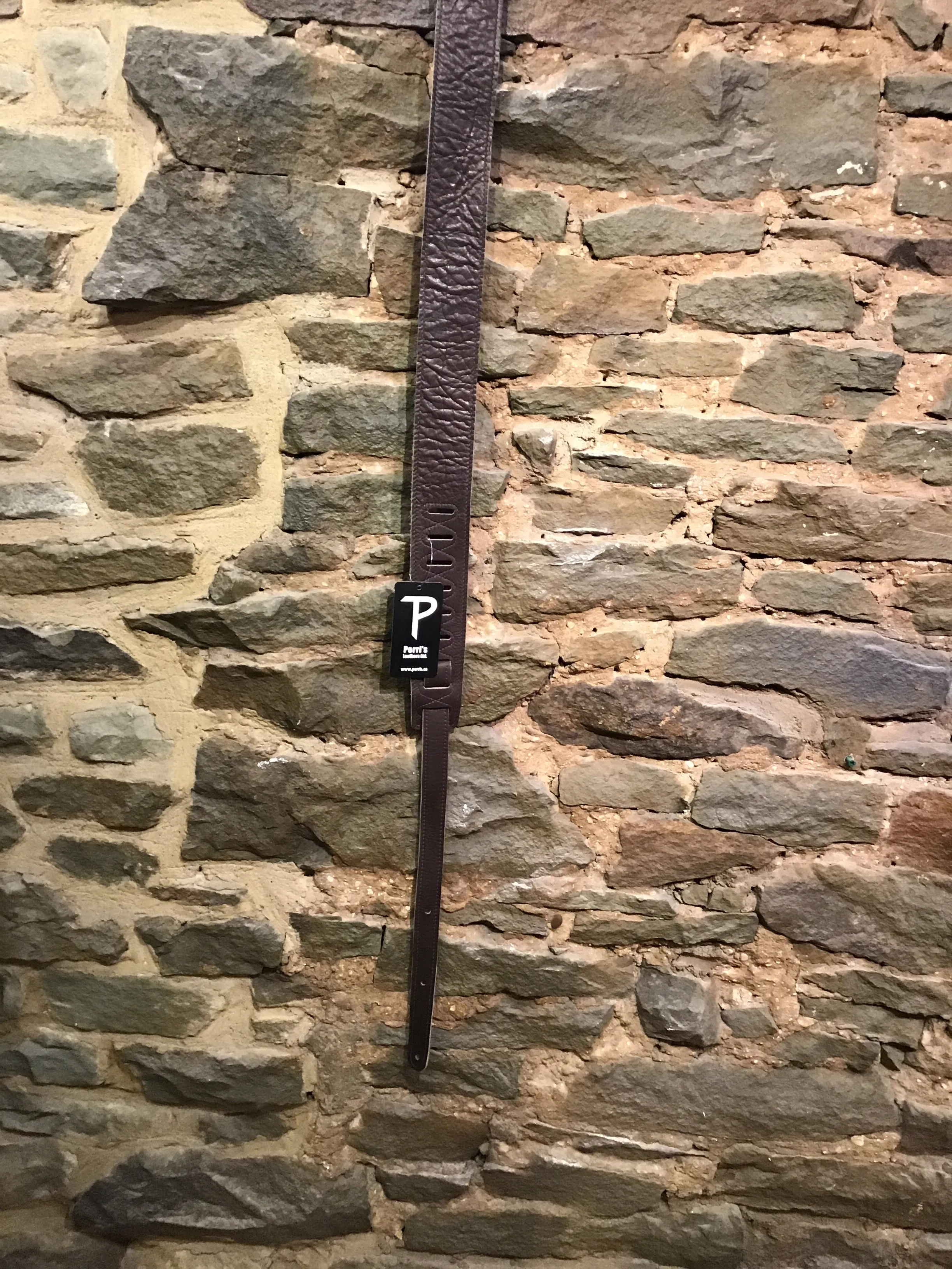 Perri’s Leathers 2.5” brown saddle leather guitar strap