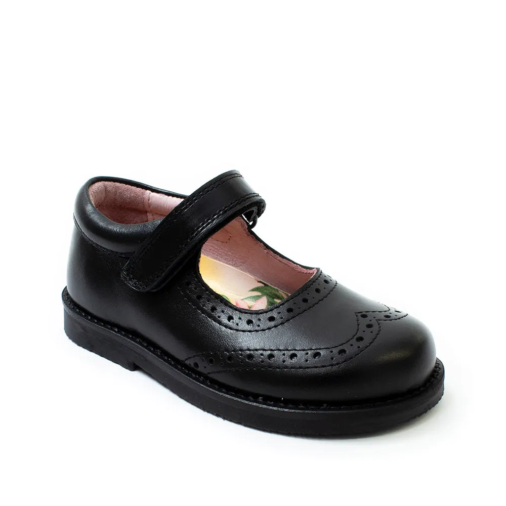 Petasil School Shoes | Claret | Black Leather