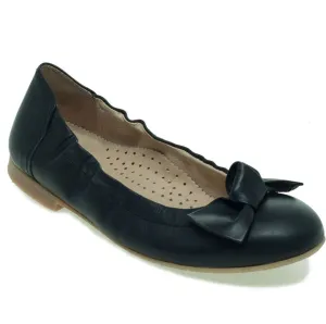 Petasil School Shoes, Luana Black Leather