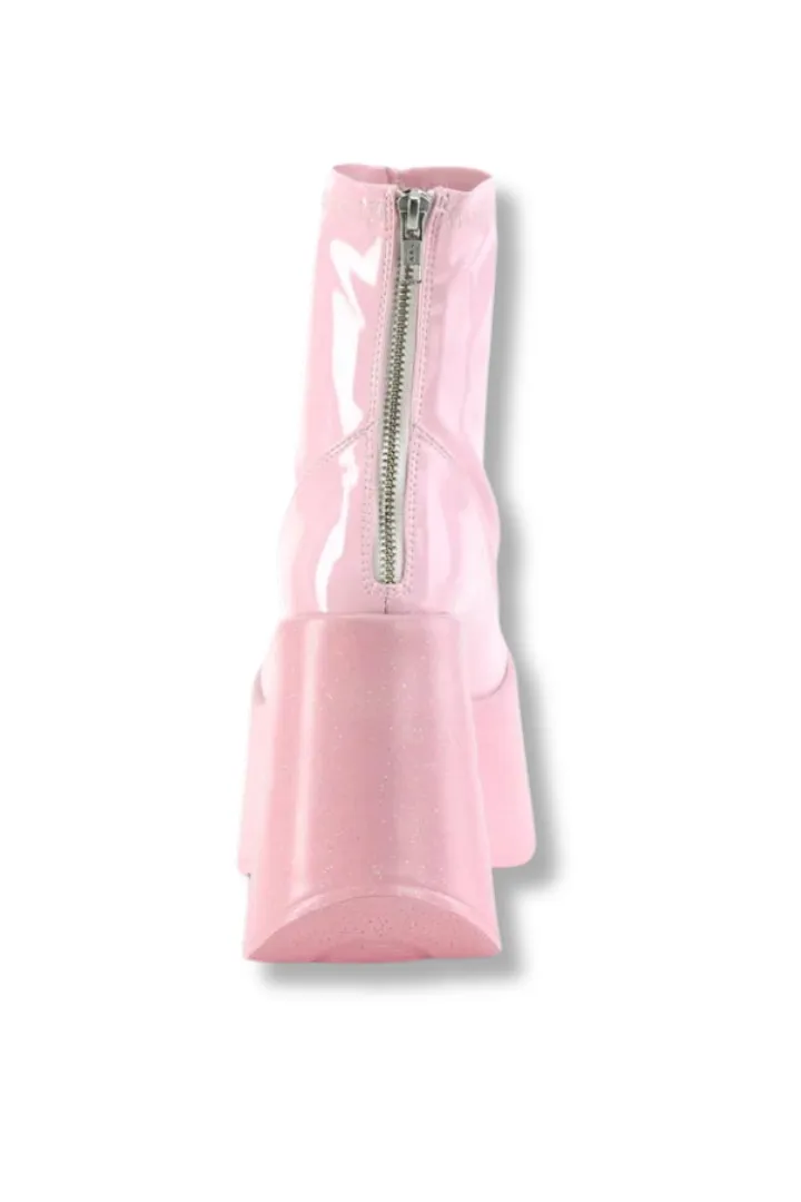 Pink Star Platform  Ankle Boots