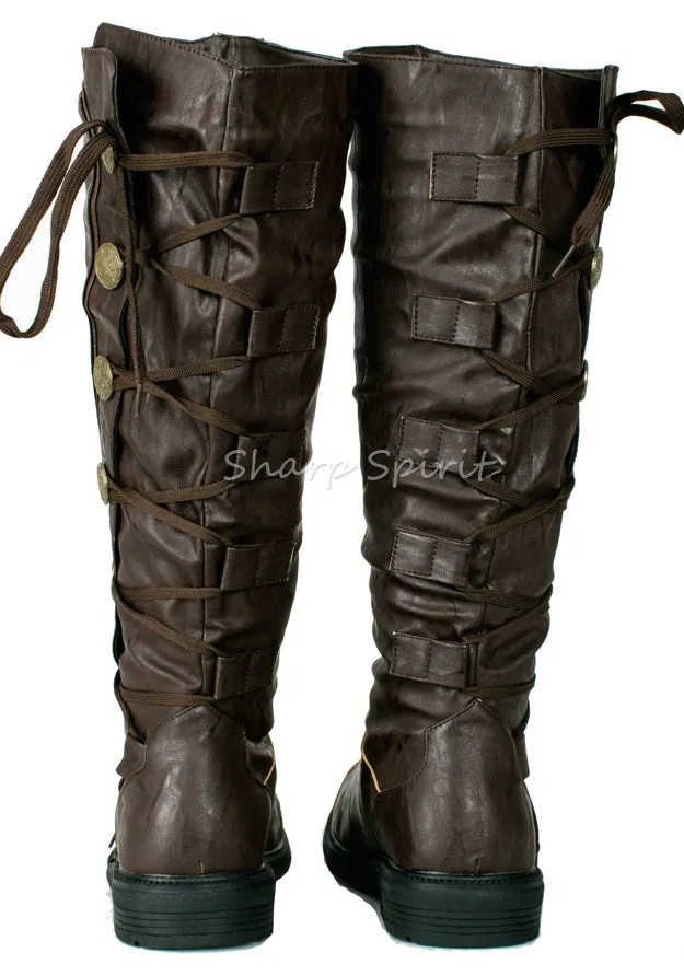 Pirate Warrior Soldier Combat Military Gothic Mens Boots