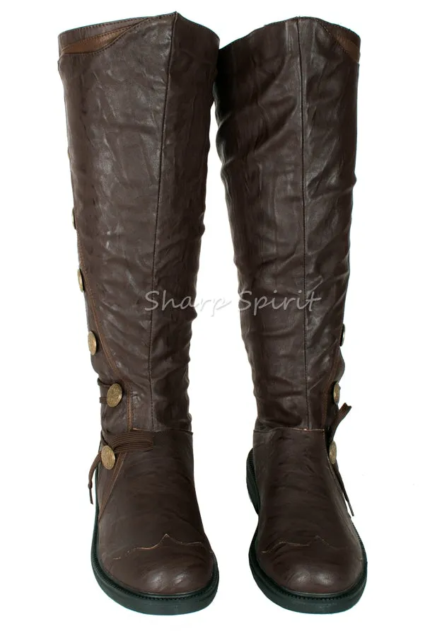 Pirate Warrior Soldier Combat Military Gothic Mens Boots