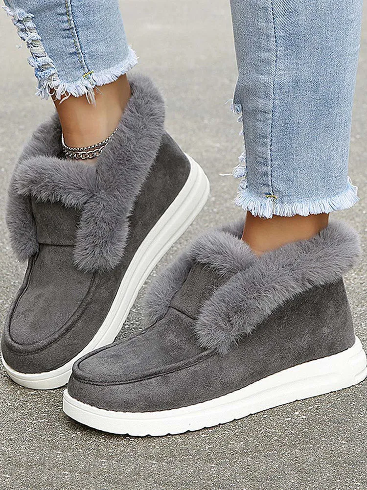 Plush Fur Warm Suede Boots