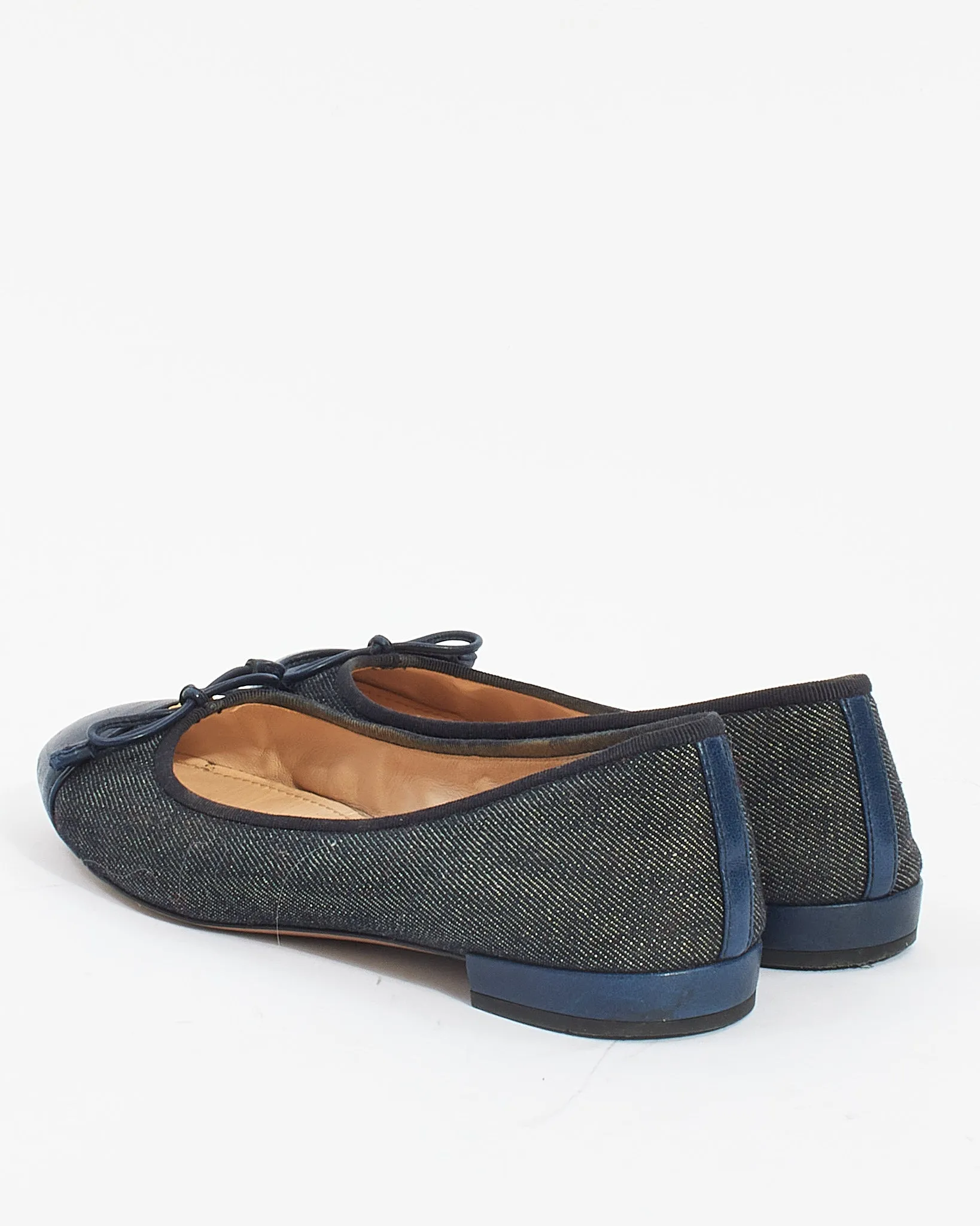 Prada Blue Denim Ballerina Flats - 37.5