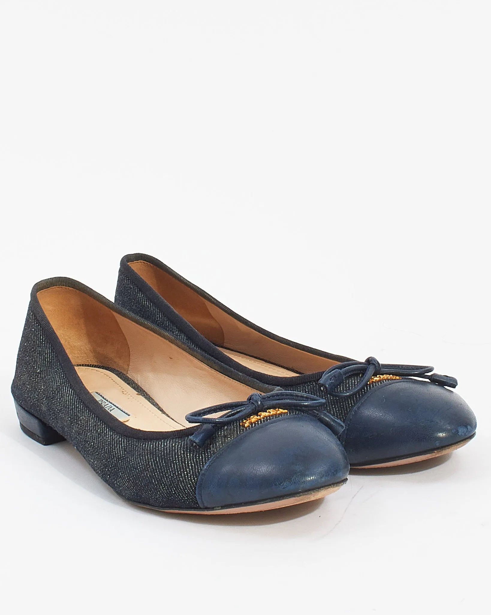 Prada Blue Denim Ballerina Flats - 37.5