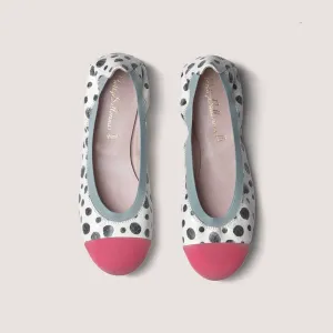 Pretty Ballerinas Shirley Black, White & Coral
