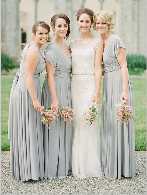 Princess Chiffon Sleeveless Bridesmaid Dresses Floor Length