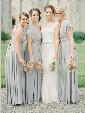 Princess Chiffon Sleeveless Bridesmaid Dresses Floor Length