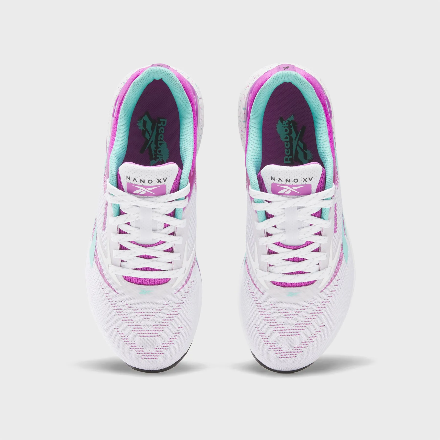 REEBOK - NANO X5 - WOMEN'S - FTW WHITE/PURPLE RAVE/AI AQUA